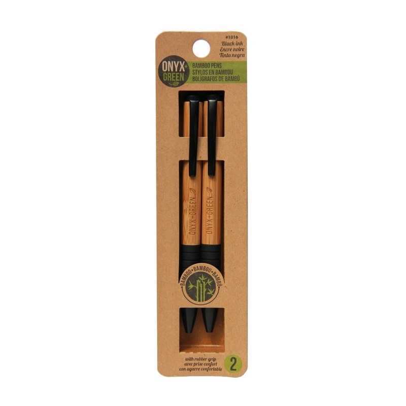 Onyx + Green Ballpoint Pens Bamboo/Corn Plastic (2 Pack)