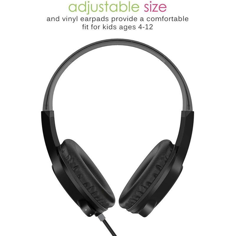 سماعات رأس سوداء اللون مي أوديو كيدجامز 3 للأطفال مع تحديد حجم الصوت