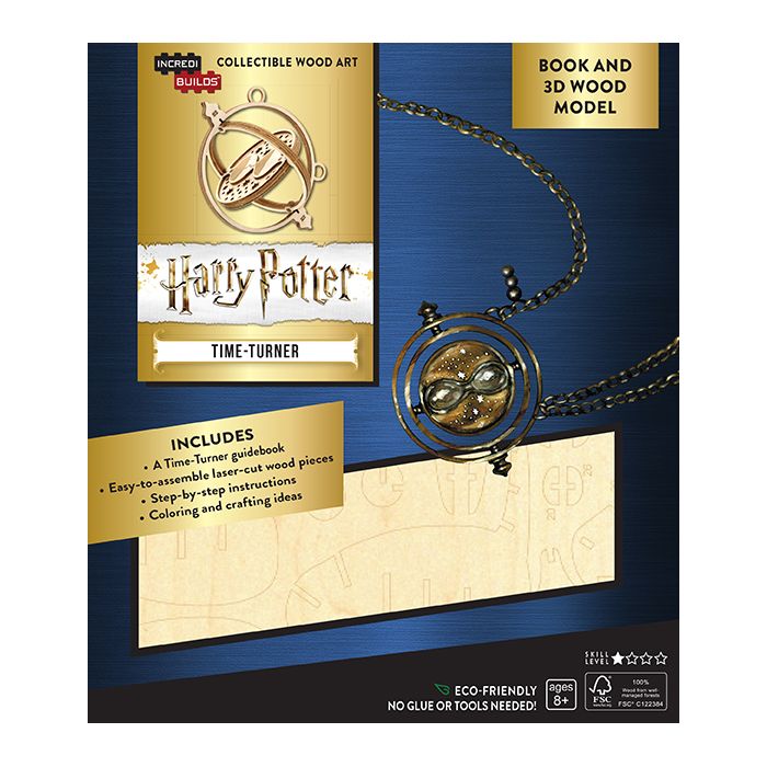 لعبة كتاب ونموذج خشبي ثلاثي الأبعاد على شكل Harry Potter Time-Turner من إنكريديبويلدز