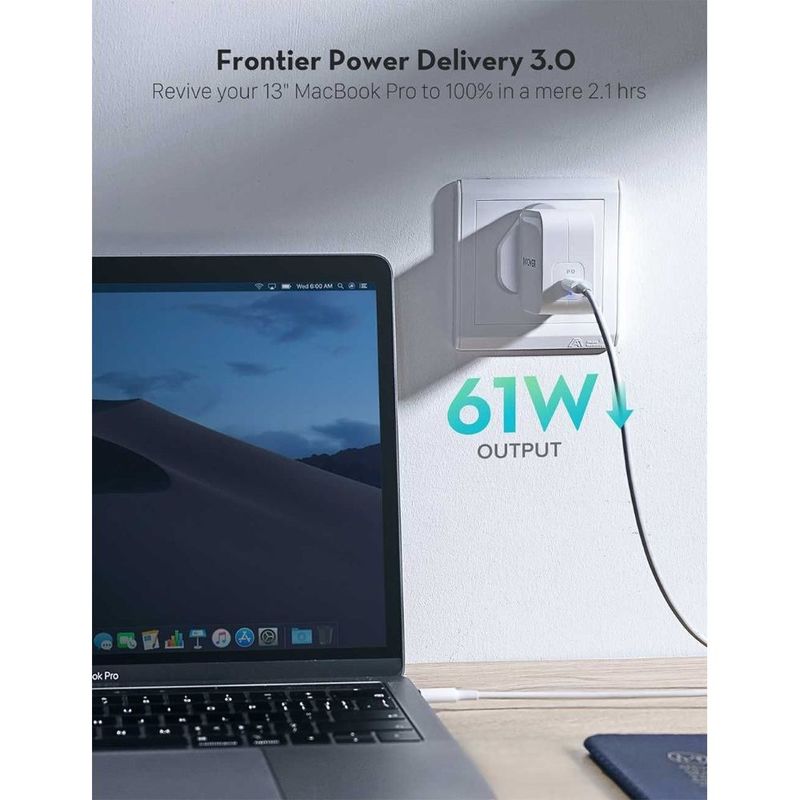 Ravpower Pd Pioneer Gan Wall Charger 61W Uk White