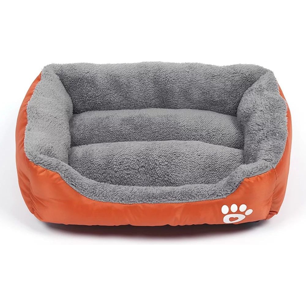 Nutrapet Grizzly Square Dog Bed Orange Large - 66 x 50 cm