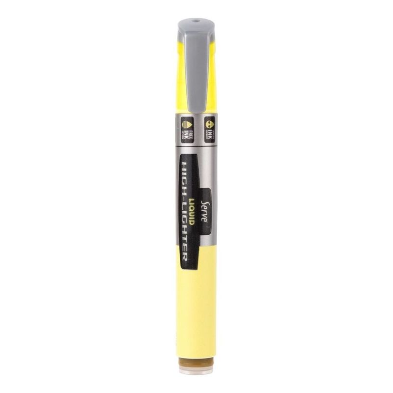 قلم هايلايتر سائل Serve - أصفر باستيل