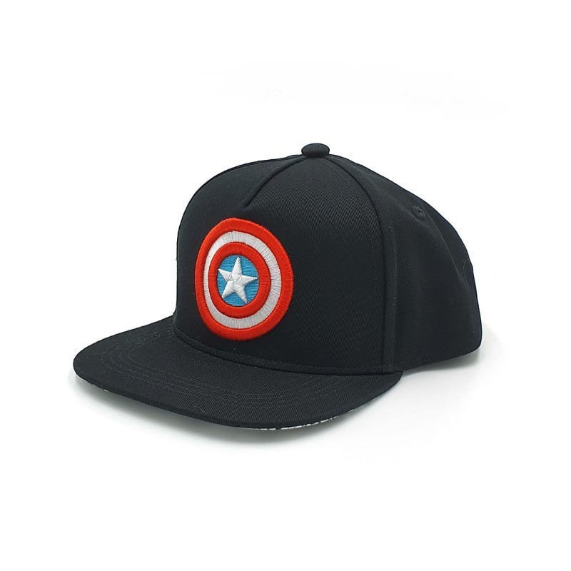 قبعة للجنسين تحمل شعار كابتن أمريكا لون أسود