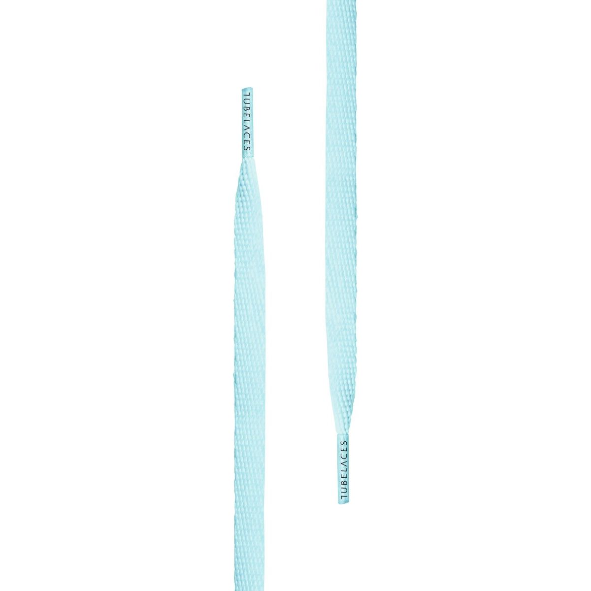 Tubelaces White Flat Unisex Shoelaces Ice Blue 120 cm