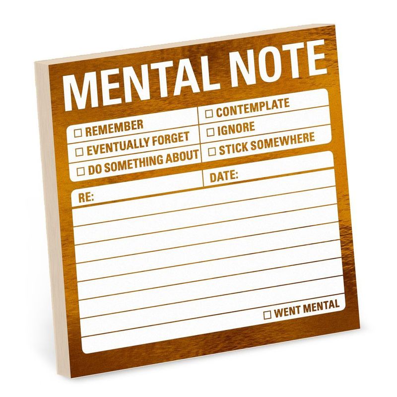 Knock Knock Mental Note Metalic Stickies