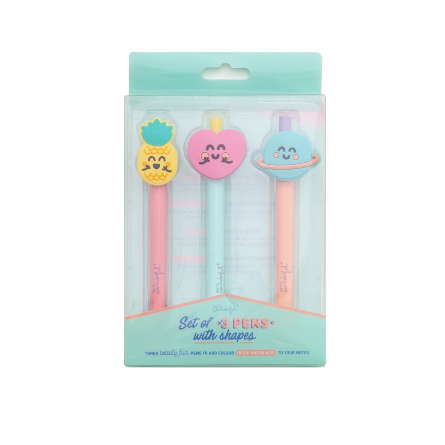 School Pens with Shapes (Set of 3)