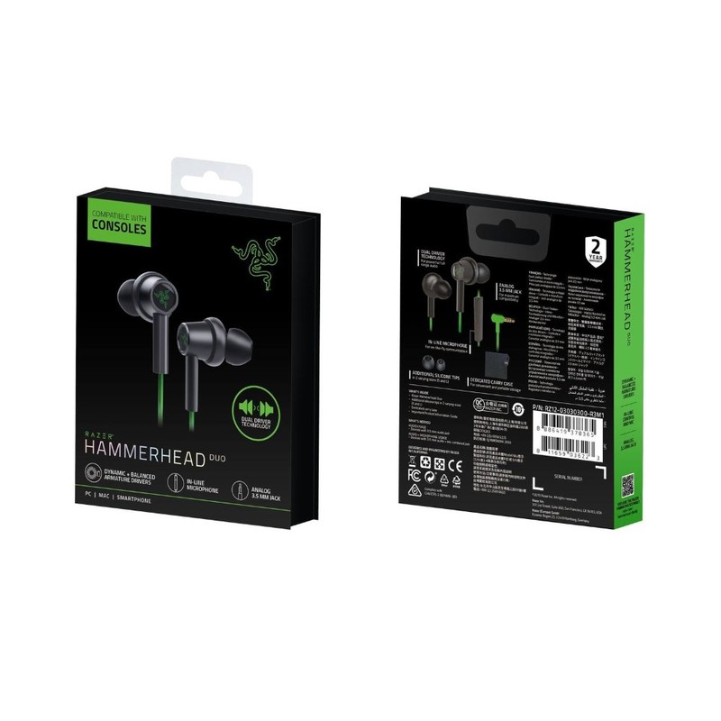 Razer Hammerhead Duo Green Gaming Headset for Console