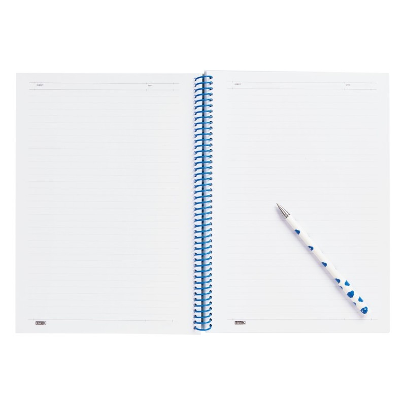 Kikki.K A4 Everyday Spiral Notebook Smile Azure Blue