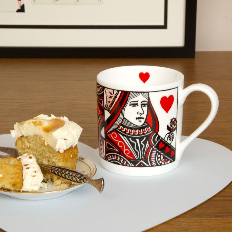 Vintage Playing Cards Queen Of Hearts Mug