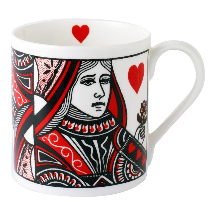 Vintage Playing Cards Queen Of Hearts Mug