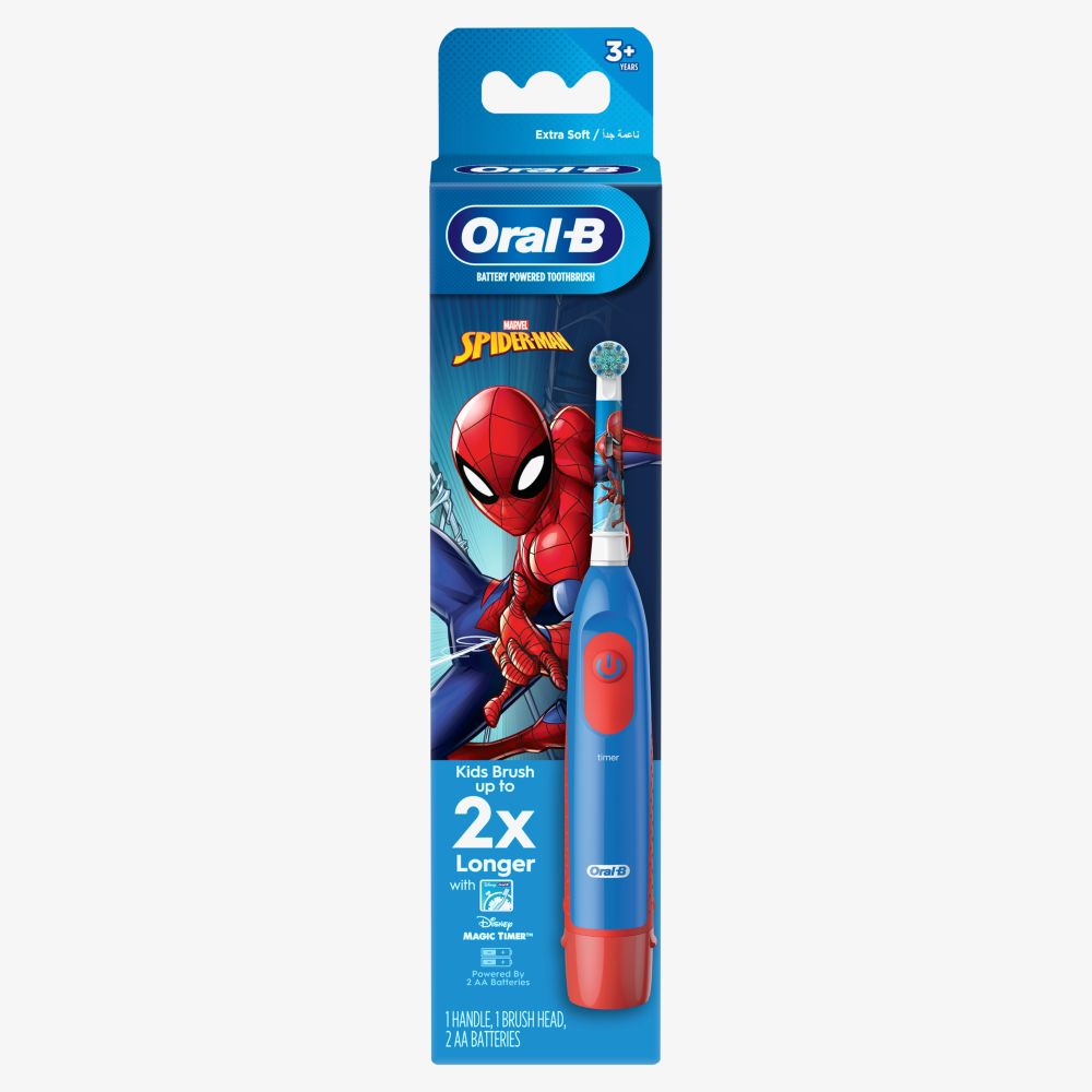 Oral B Marvel Spider-Man Kids Battery Powered Electric Toothbrush (Extra Soft Bristles) (3+ Years)