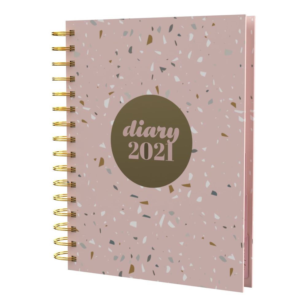 Collins Debden Scandi A5 Day to Page Terrazo Pink Diary