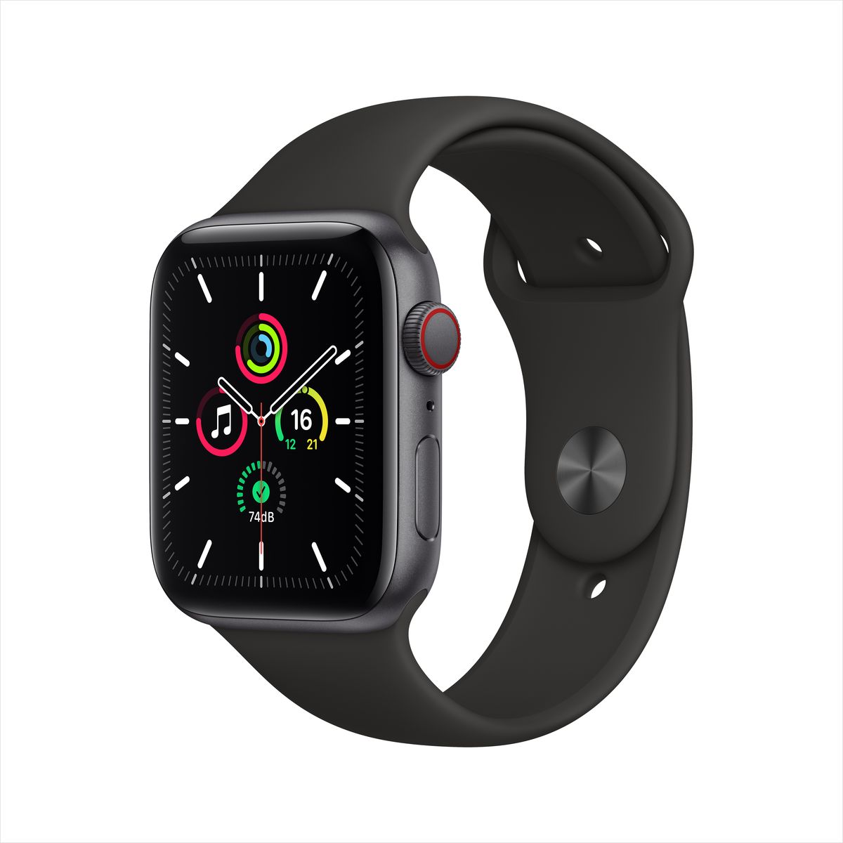 Apple Watch SE GPS + Cellular 40mm Space Grey Aluminium Case with Black Sport Band