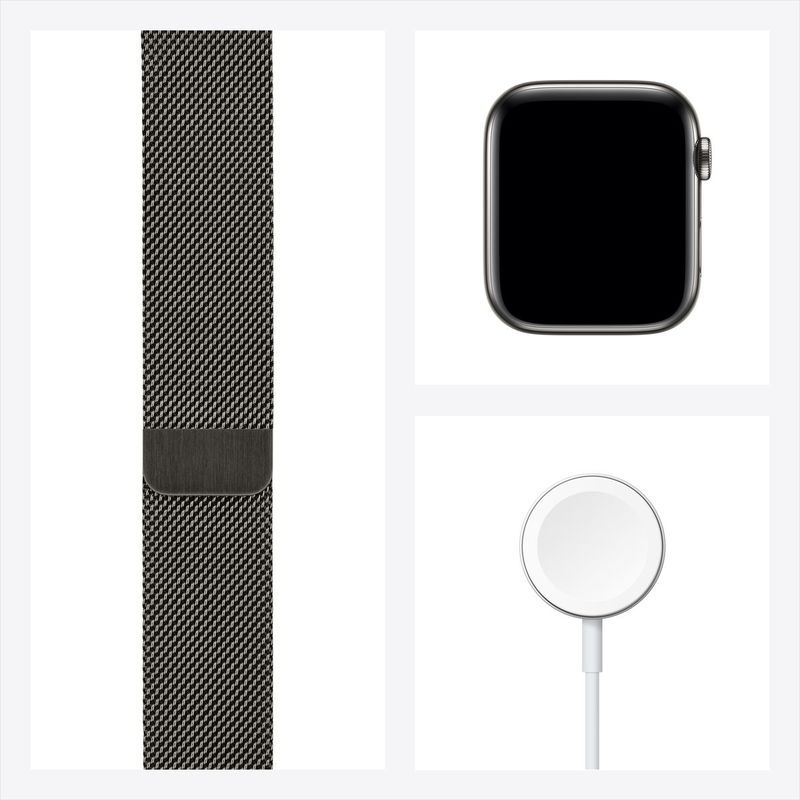 Apple Watch Series 6 GPS + Cellular 44mm Graphite Stainless Steel Case with Graphite Milanese Loop