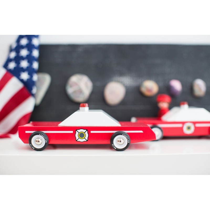 Candylab Americana Fire Chief Wooden Car