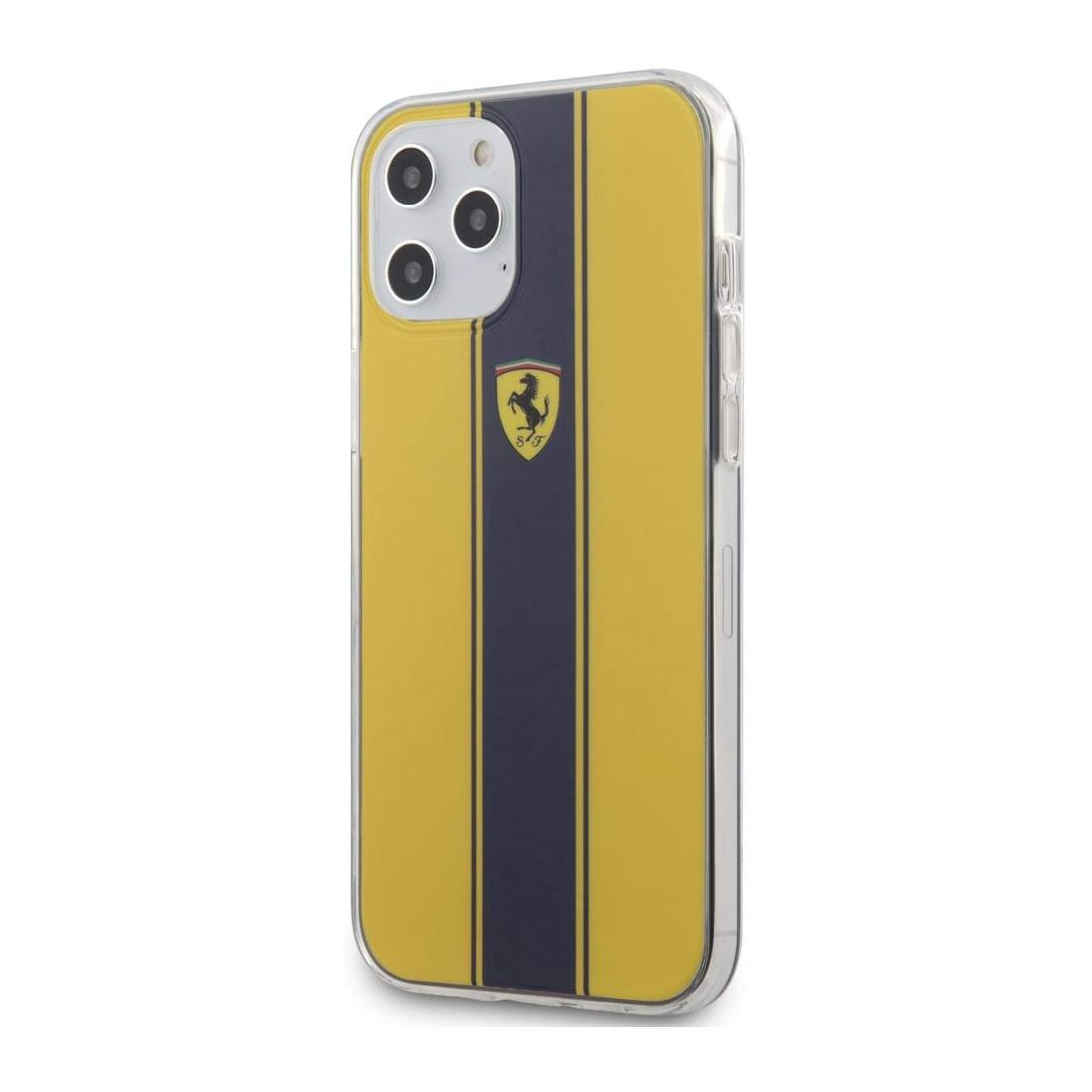 Ferrari On Track Pc/Tpu Hard Case with Navy Stripes Yellow for iPhone 12 Pro Max