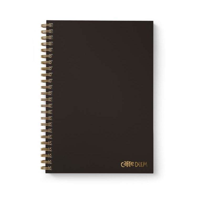 Carpe Diem B5 Spiral Hardcover Notebook Black