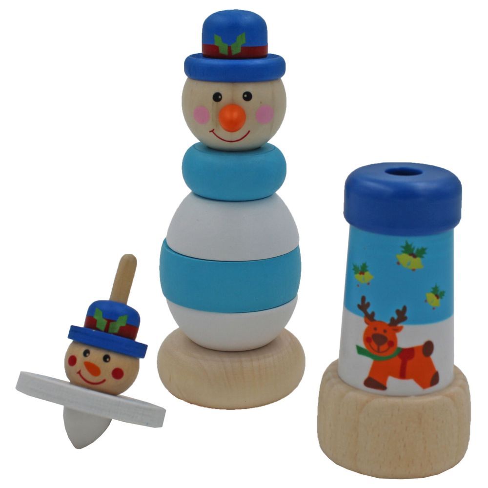 Santa's Workshop Christmas Tower Stacking Wooden Toys (Assortment – Includes 1)