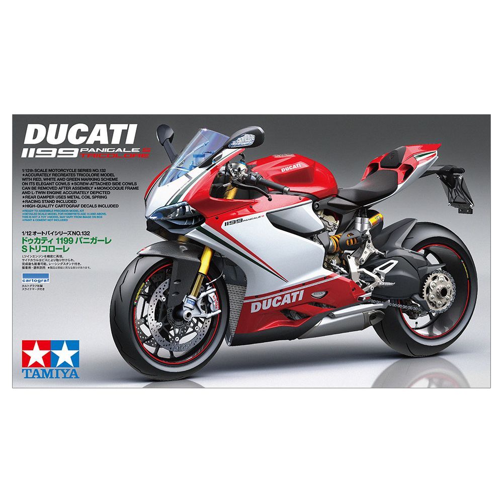 Tamiya Motorcycle No.132 Ducati 1199 Panigale S Tricolore 1/12 Scale Assembly Kit