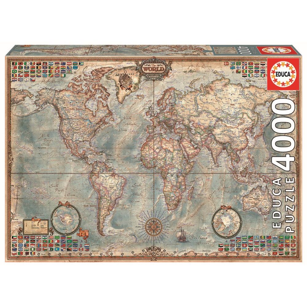 بازل خريطة العالم التاريخية 4000 قطعة