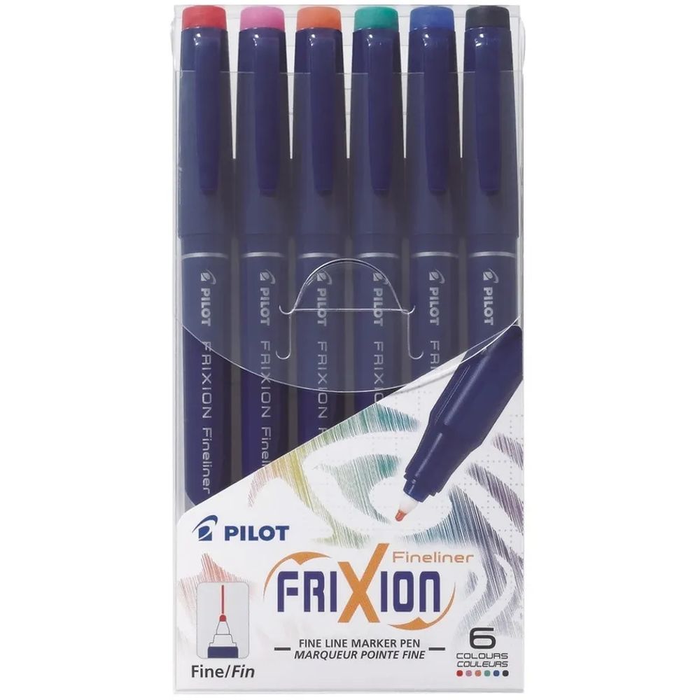 Pilot Frixion Fineliner Markers (6 Pack)