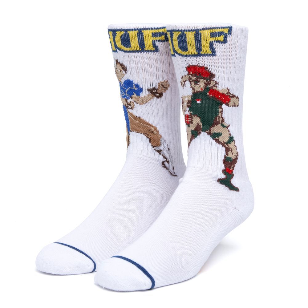 Huf Street Fighter Chun-Li & Cammy Socks White (One Pair)