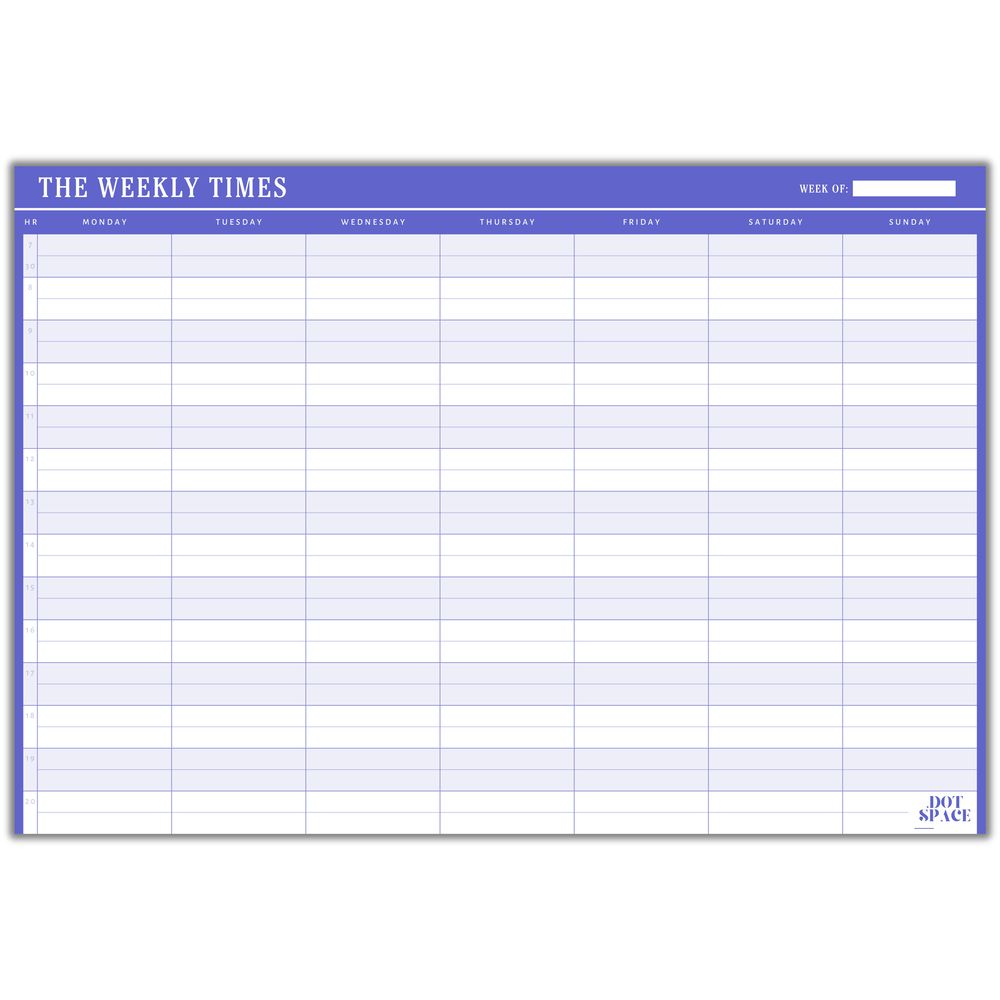 DOTSPACE The Weekly Times Weekly Calendar Notepad