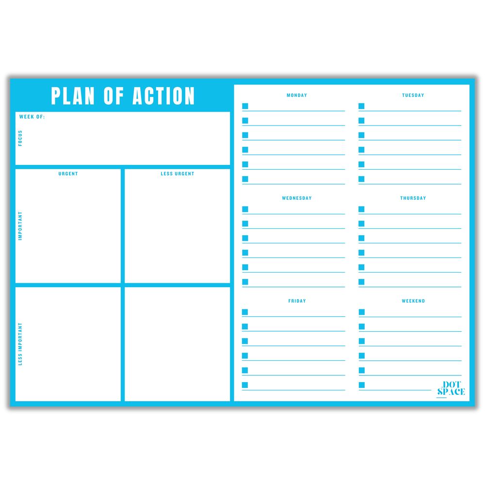 DOTSPACE Plan of Action Weekly Planner Notepad