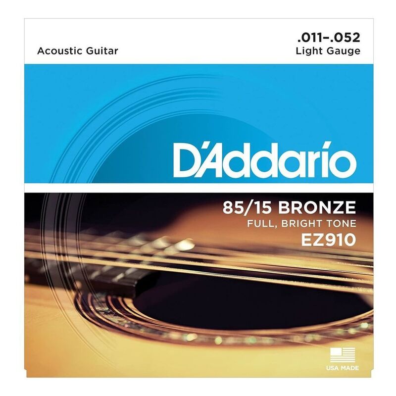 D'Addario EZ910 Acoustic Guitar Strings - 85/15 Bronze (.011-.052 Light Gauge)