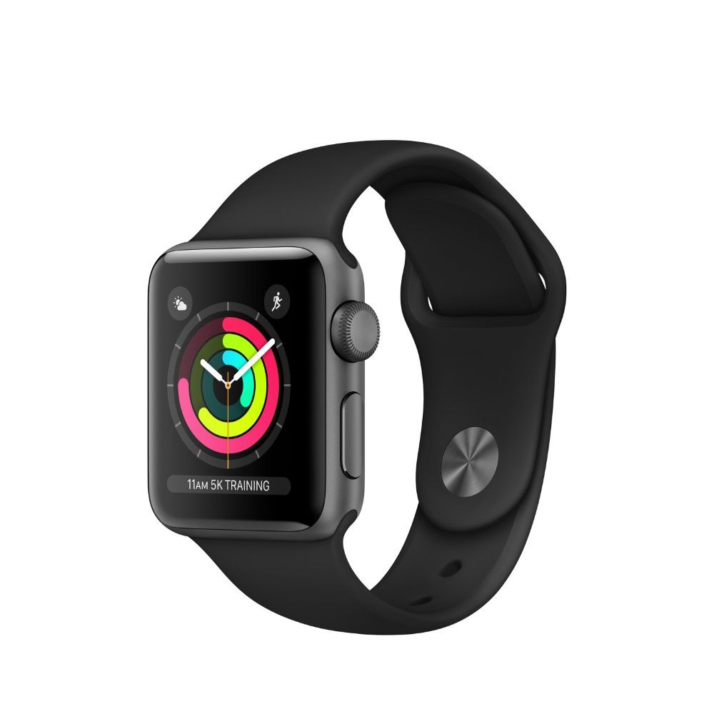 Apple Watch Series 3 38mm Space Grey Aluminum Case With Black Sport Band