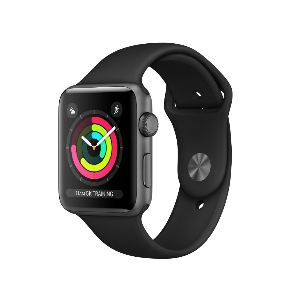 Apple Watch Series 3 42mm Space Grey Aluminum Case With Black Sport Band