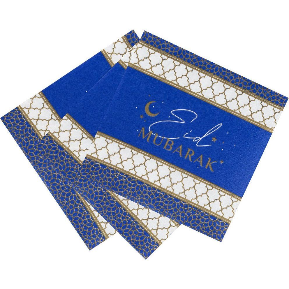 Talking Tables Party Porcelain Gold Paper Napkins - Eid (Pack of 21) (33 x 33cm)