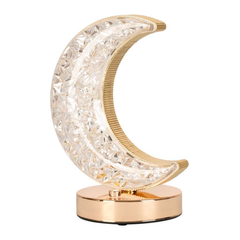 HilalFul Crystal Crescent Table Lamp
