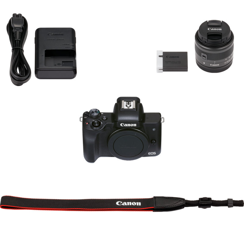 Canon EOS M50 Mark II Mirrorless Digital Camera + 15-45mm Lens Black
