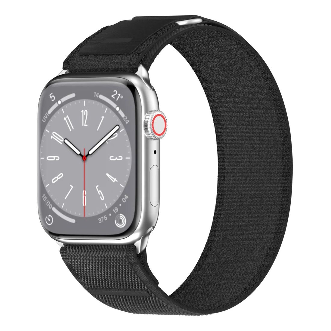SwitchEasy Flex Woven Nylon Watch Loop for Apple Watch 42/44/45/49mm - Black