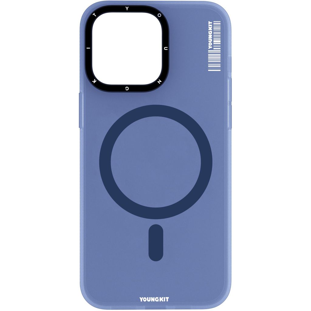 Youngkit Skin Feel Rock Sand MagSafe Case For iPhone 15 Pro - Blue