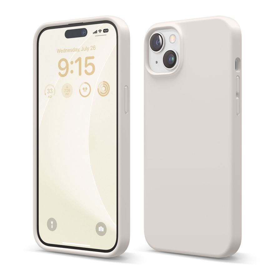 Elago Premium Silicone Case For iPhone 15 Plus - Stone
