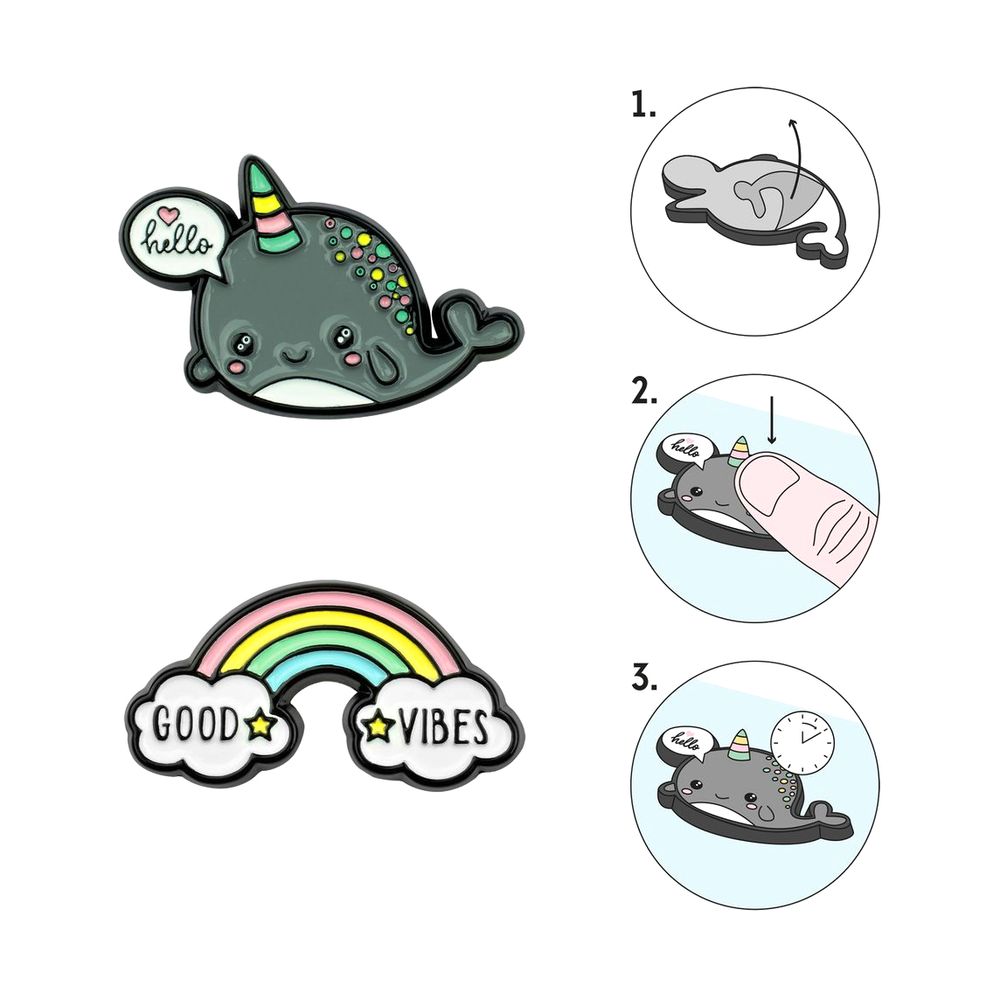 Legami Cutie - Metal Stickers - Good Vibes Design 3 (Set of 2)