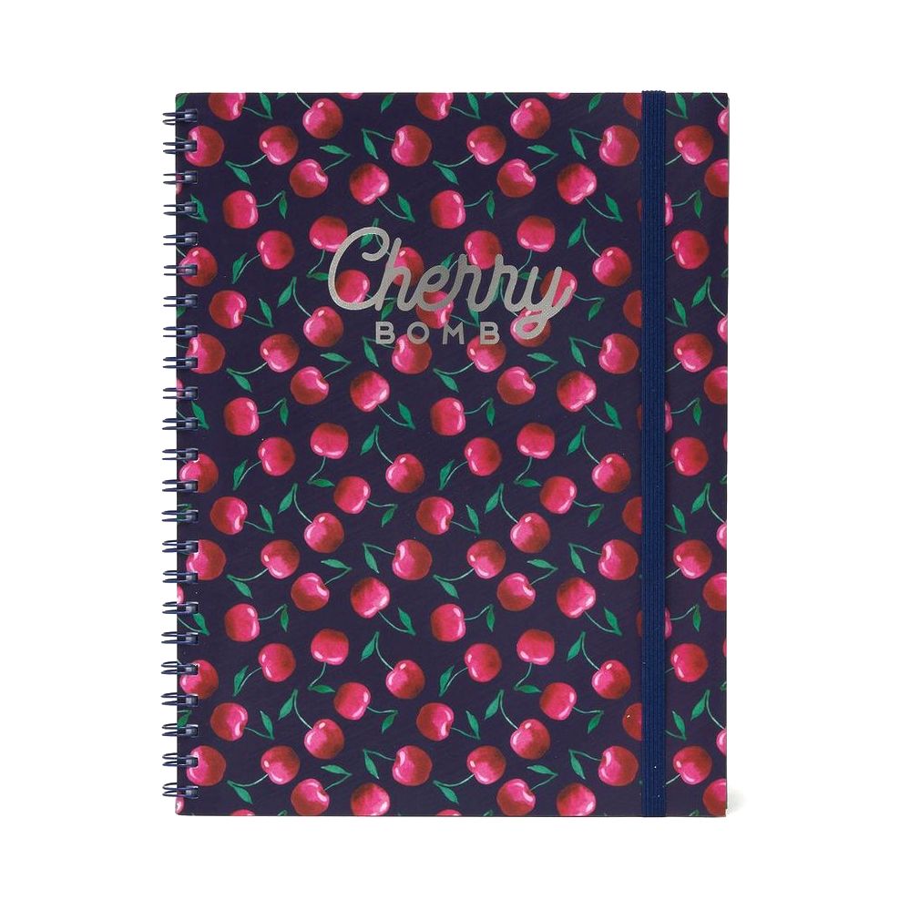 Legami Maxi Trio Spiral Notebook - 3 In 1 Notebook - Cherry Bomb