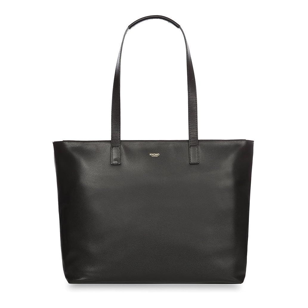 Knomo Maddox Leather Laptop Tote Bag 15-inch - Black