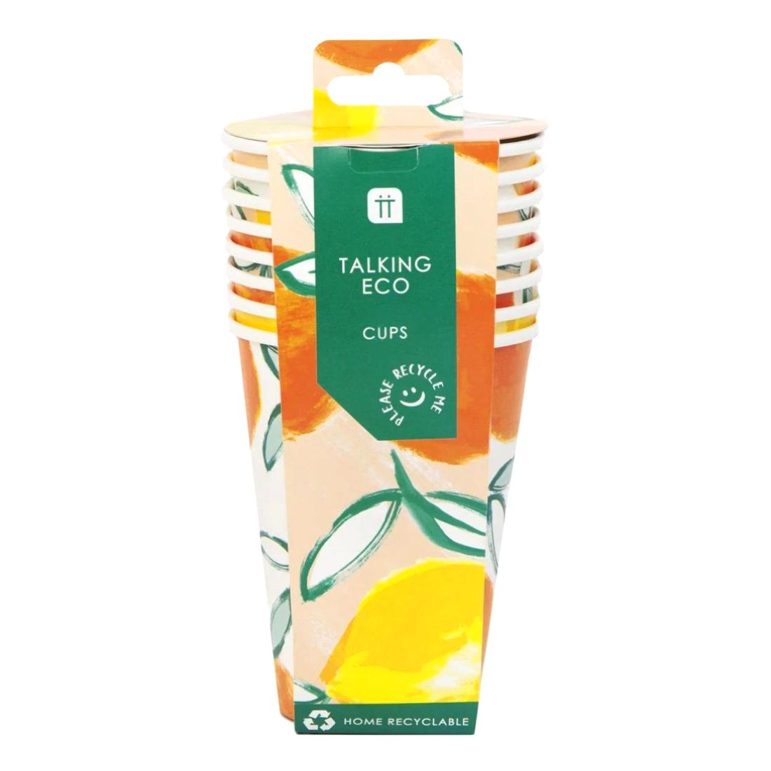Talking Tables Citrus Choice Home Recyclable Paper Cups 12-oz (Pack of 8)