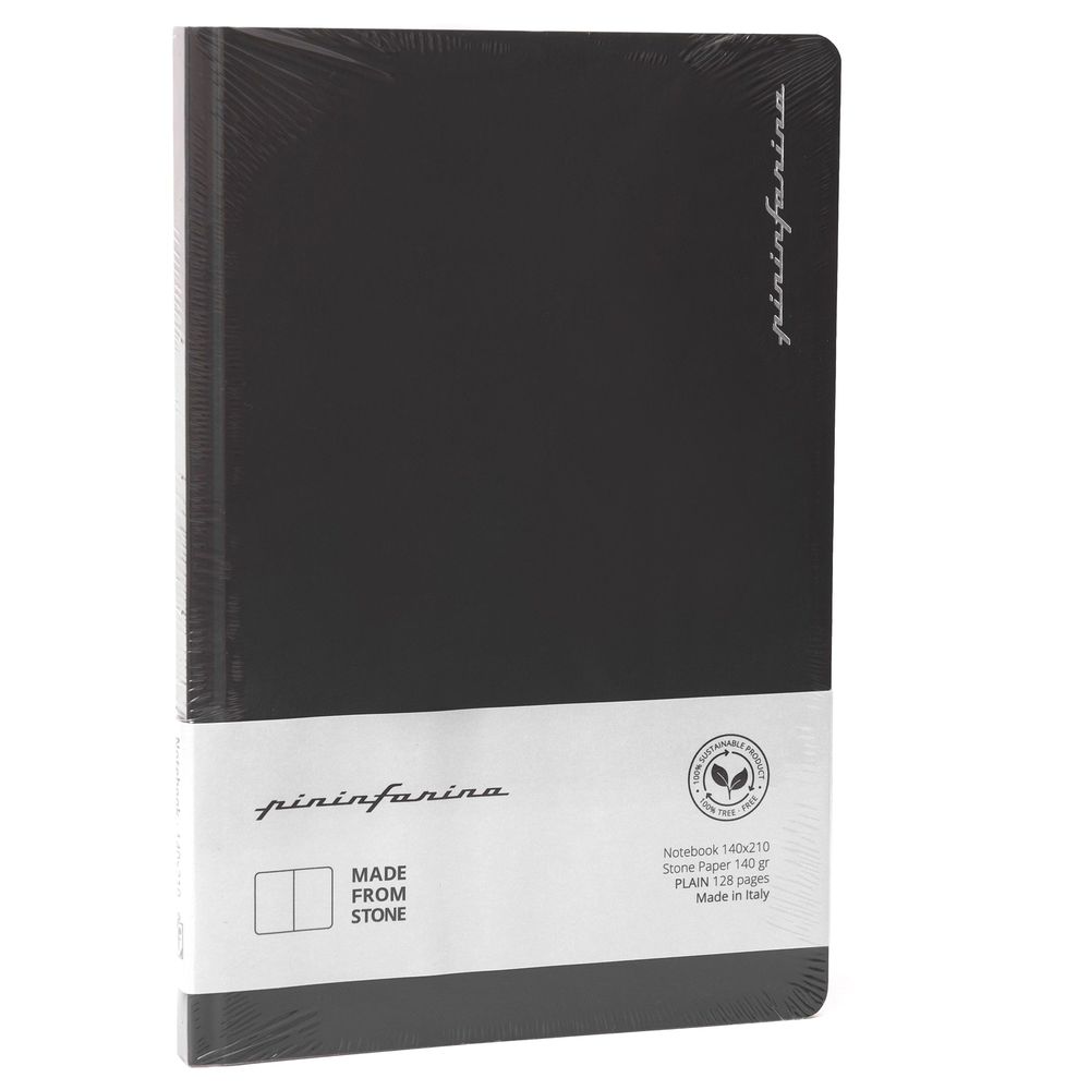 Pininfarina Segno Notebook Stone Paper Black/Plain Stone Paper Notebook