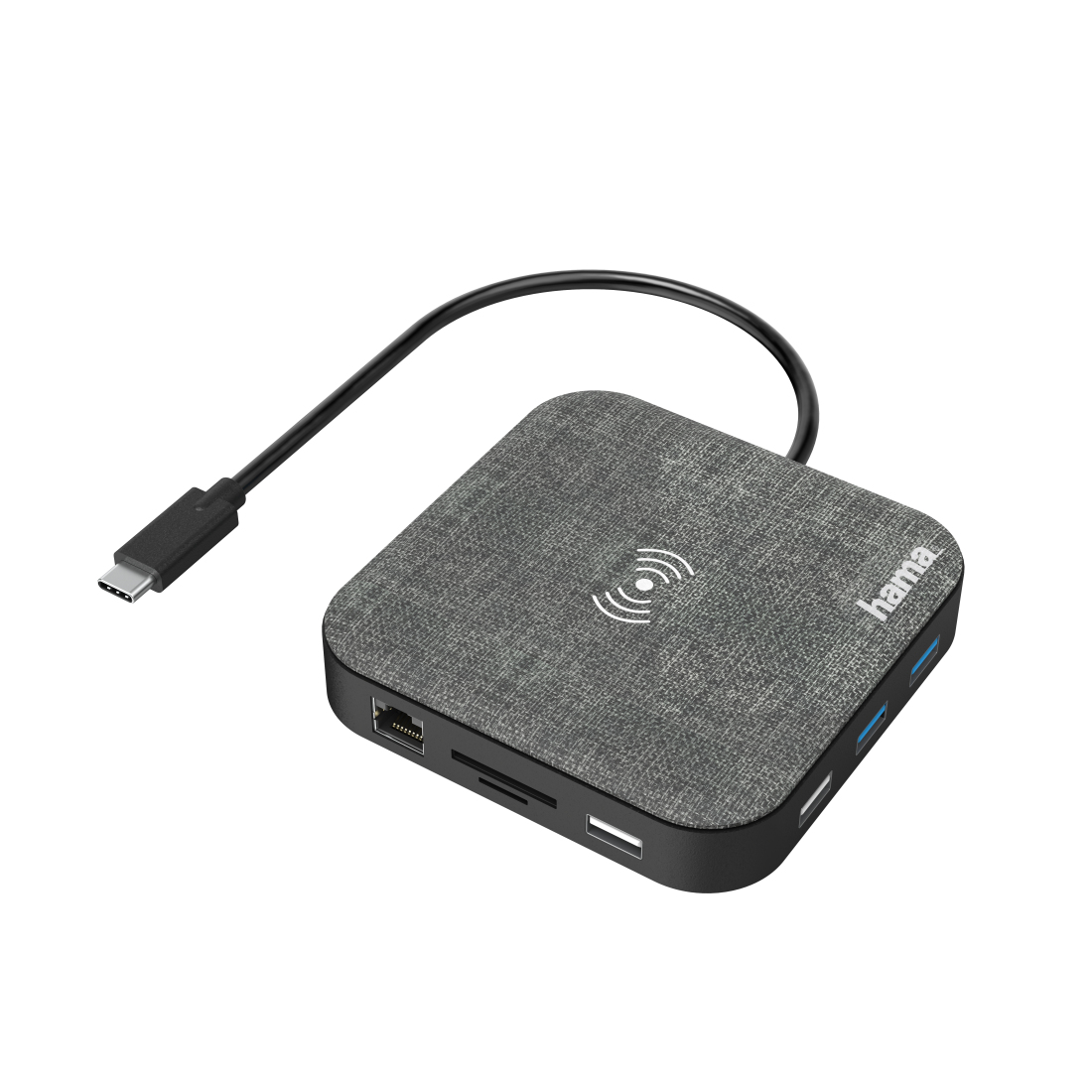Hama USB-C Hub Connect 2 Qi charge Wireless Charging Multiport-12 Ports