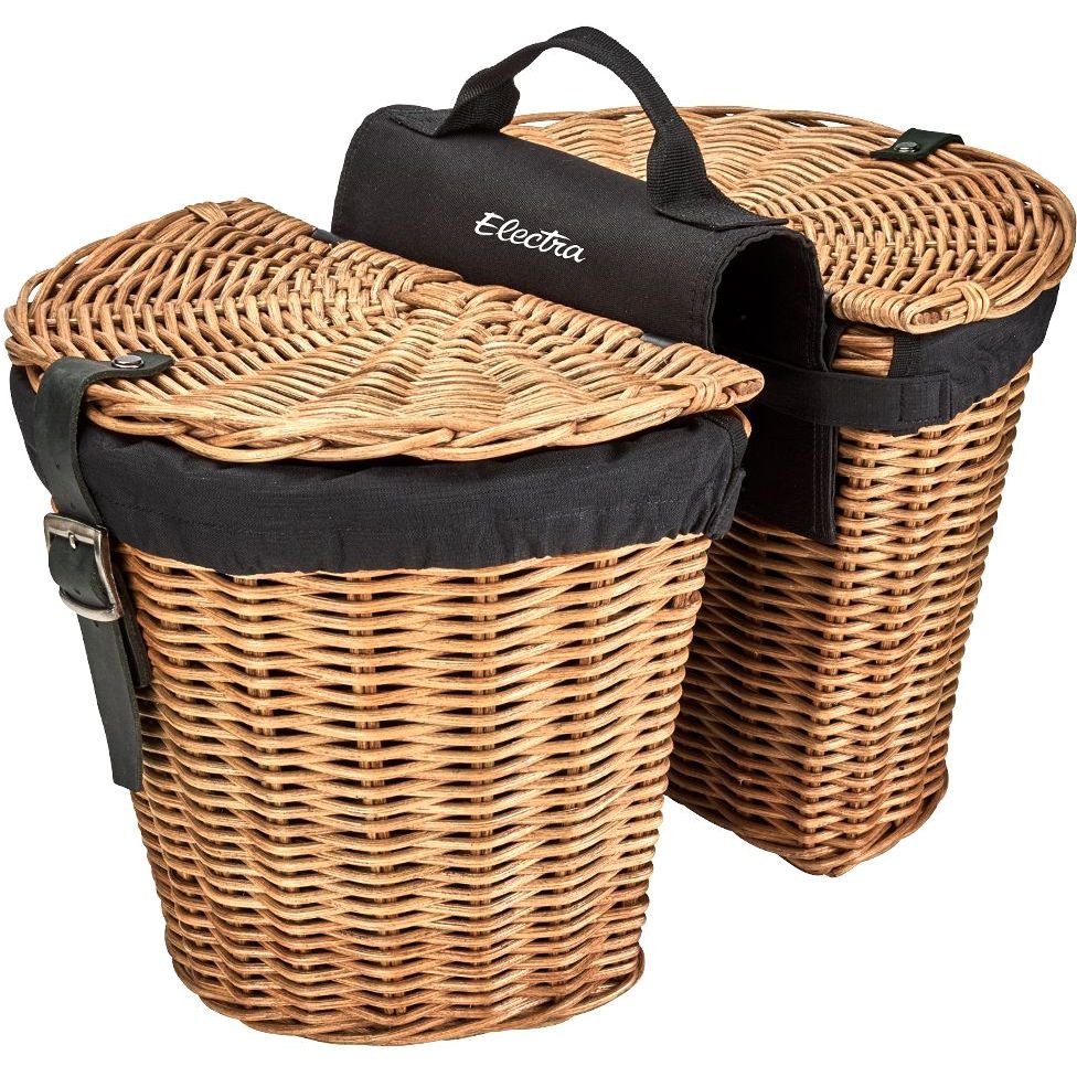 Electra Rattan Panniers With Liner Natural Rear