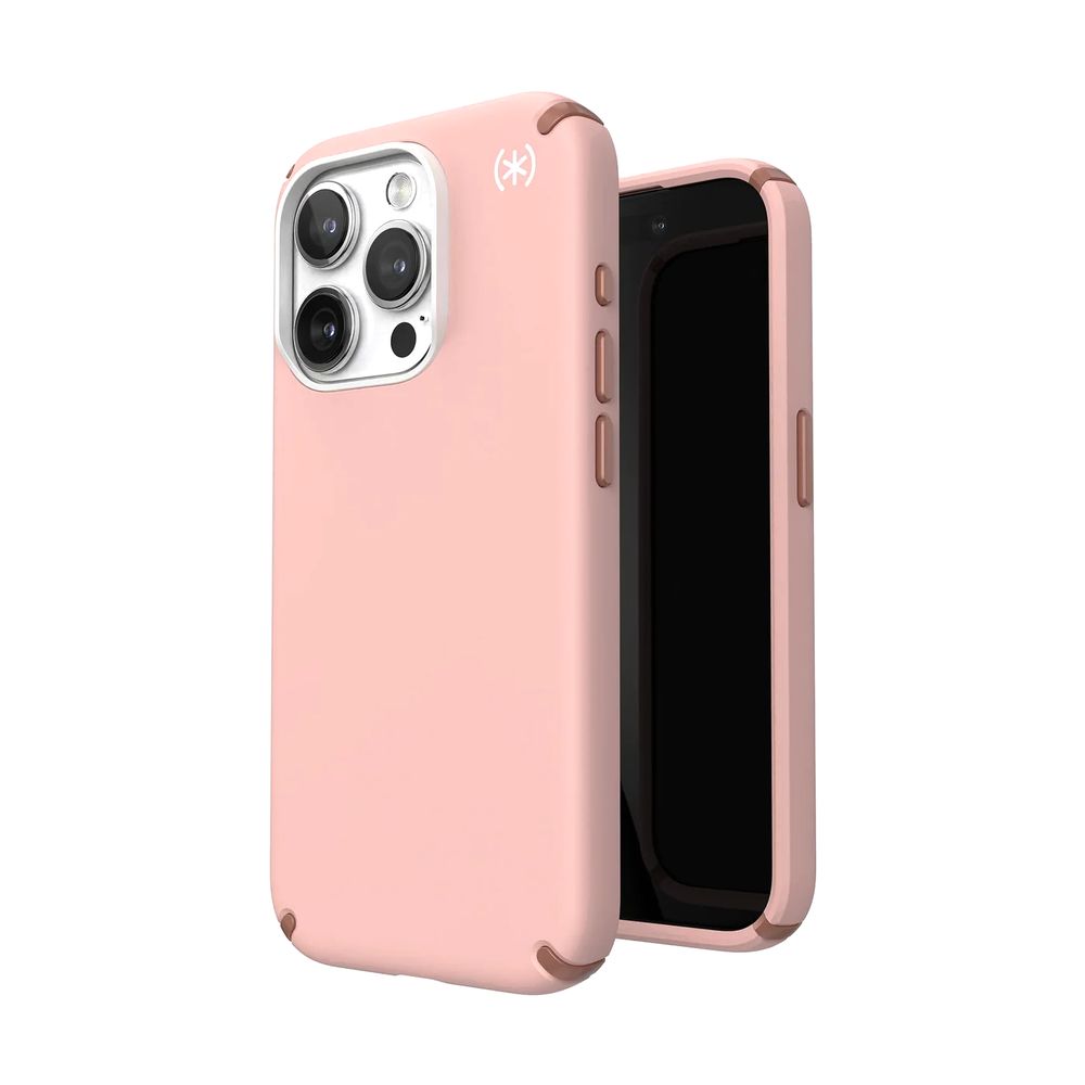 Speck Presidio2 Pro iPhone 15 Pro Case - Dahlia Pink/Rose Copper