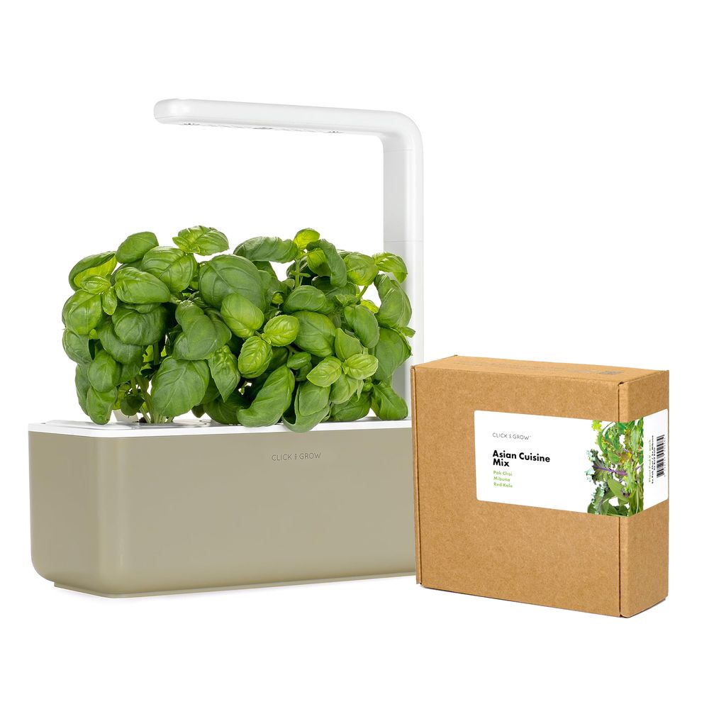 Click & Grow Indoor Smart Garden 3 - Beige & Asian Cuisine Mix Plant Pods (Pack of 9)