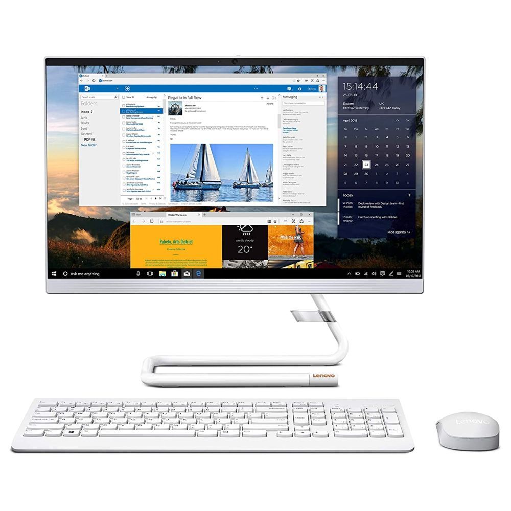 Lenovo Aio 3 i3-SHD Laptop i3-1005G1/4GB/1TB HDD/Intel UHD Graphics/21.5 FHD Display/Windows 10 Home/Foggy White