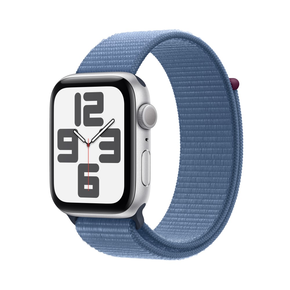Apple Watch SE (2023) GPS 44mm Silver Aluminium Case with Winter Blue Sport Loop