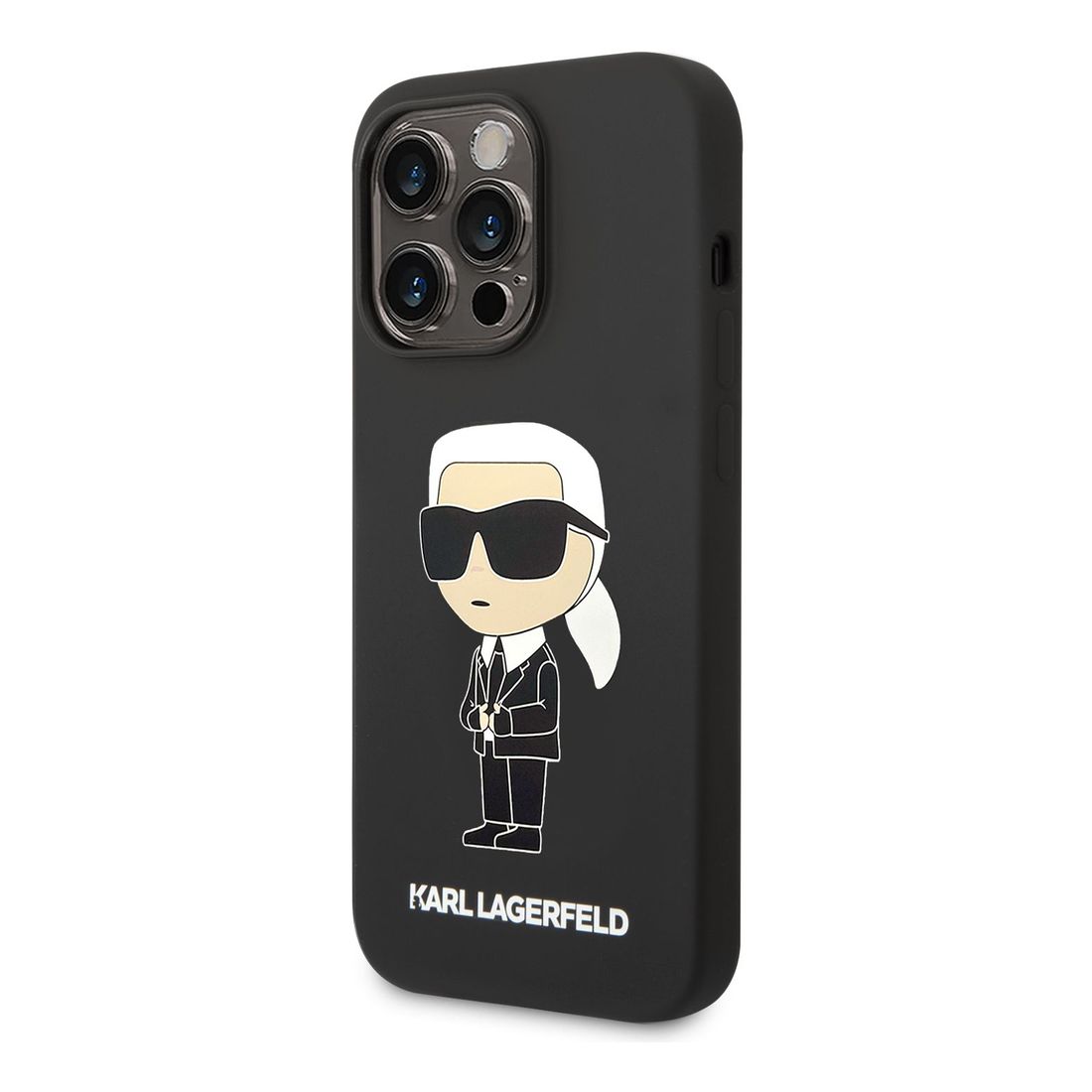 Karl Lagerfeld Silicone Hard Case with Ikonik NFT Logo for iPhone 15 Pro - Black