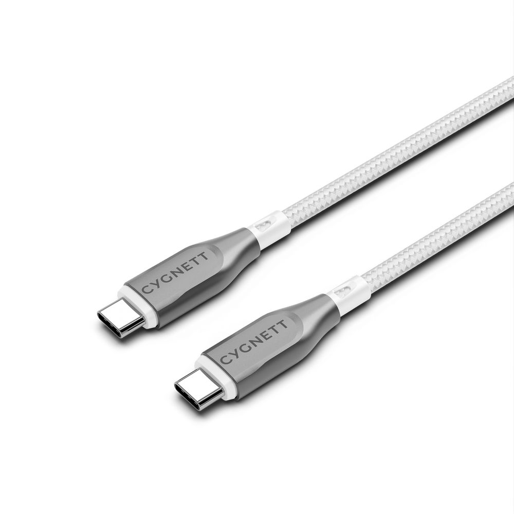 Cygnett Armoured USB-C To USB-C (USB 2.0) Cable 2m - White